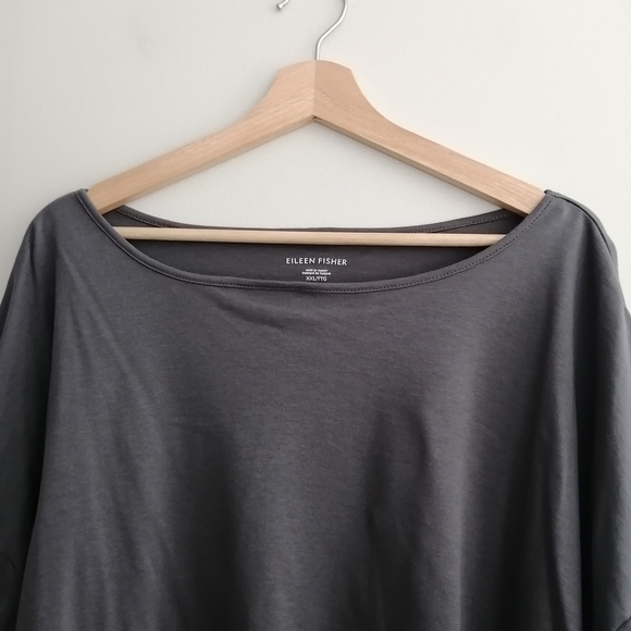 Eileen Fisher Plus Size Organic Cotton Gray Long Sleeve XXL - Picture 5 of 16